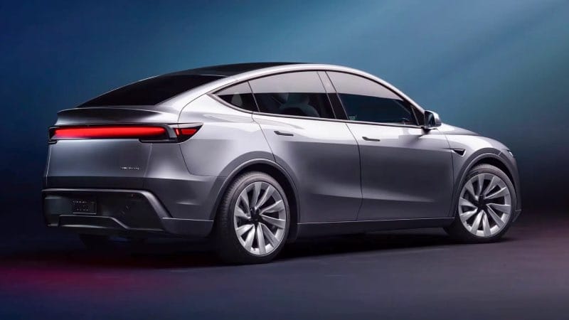 Tesla model y achterkant 