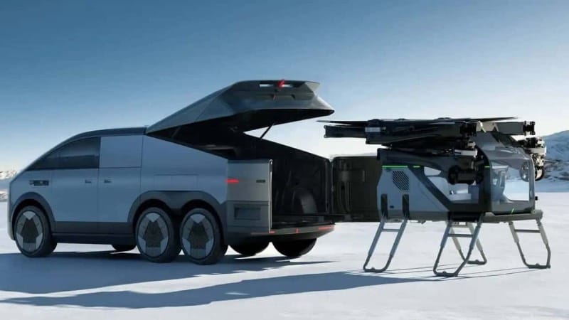 Xpeng auto met drone in achterbak 