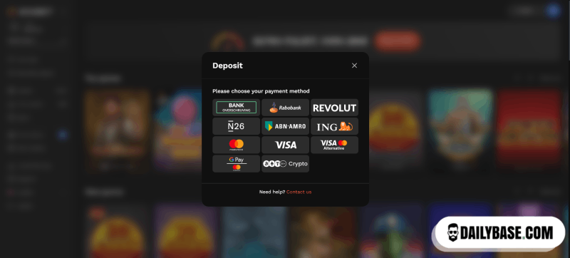 deposit money at the casino online