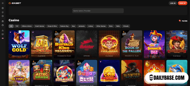 selection of games in casinos