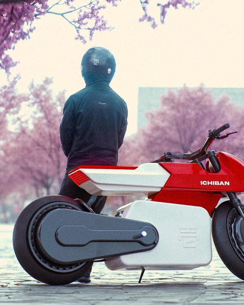 Man zit op retro motor