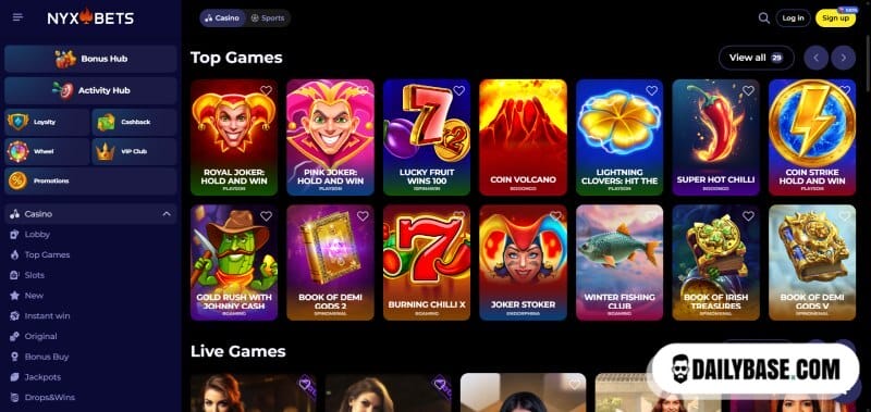 Casino spellen van NYXBets