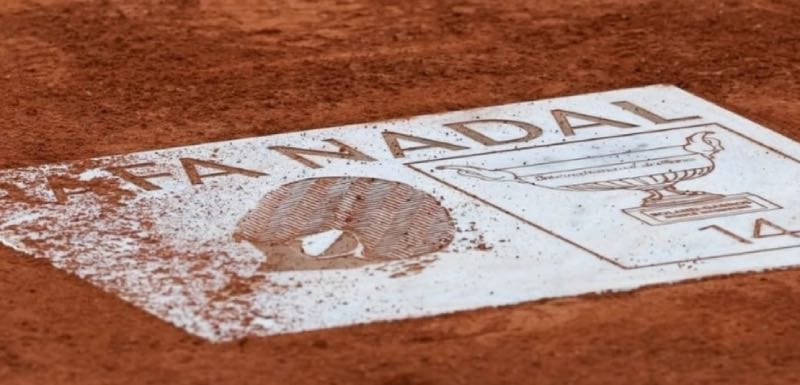 Rafael Nadal voetafdruk Roland Garros 