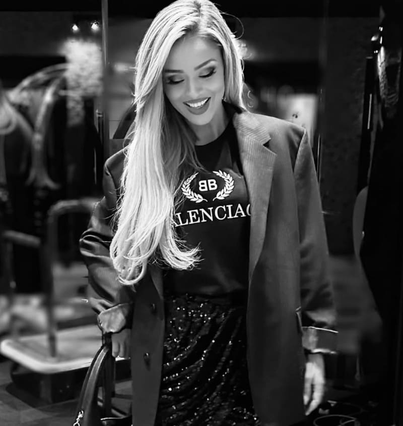 Irina in balenciaga top