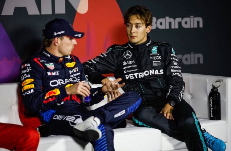 Max Verstappen En George Russel 