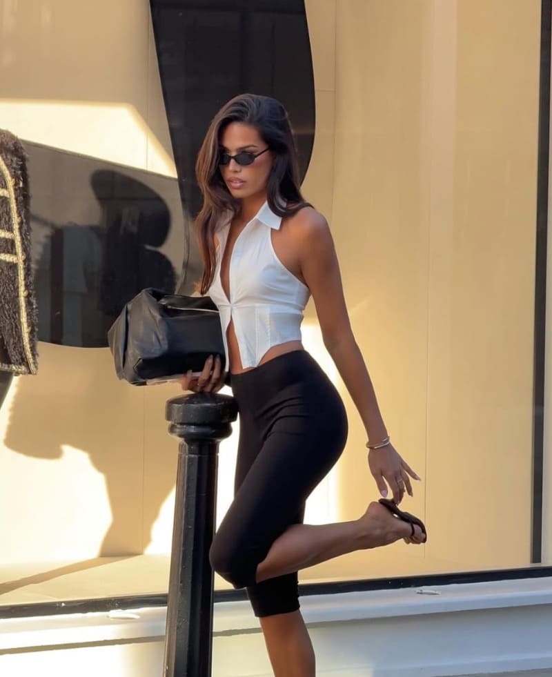 Riley in business sexy outfit
