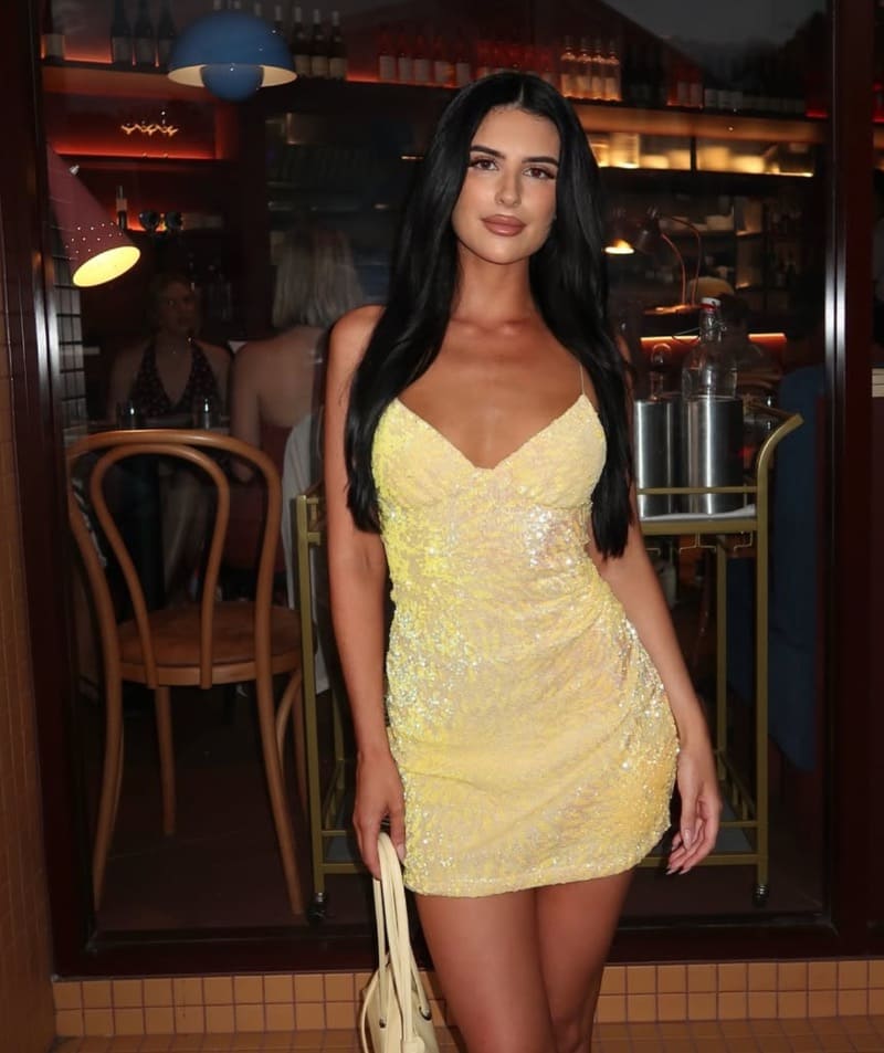 Sexy model in yellow