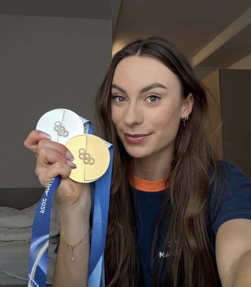 Babe met olympische medailles
