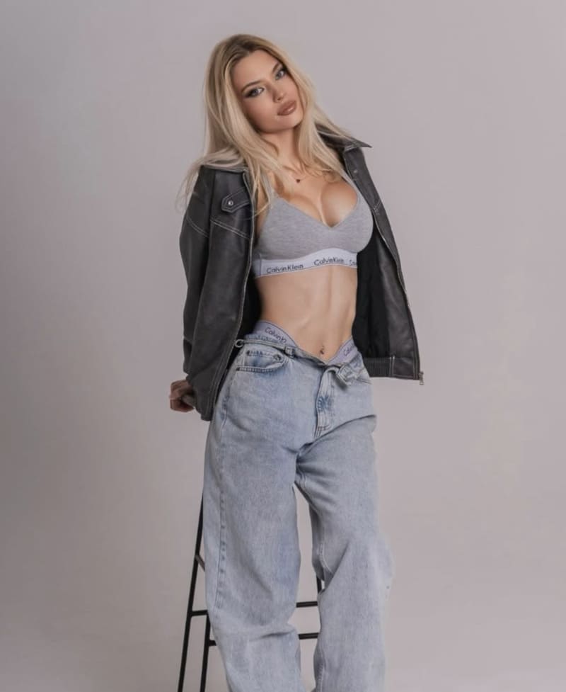 Sexy model in jeans
