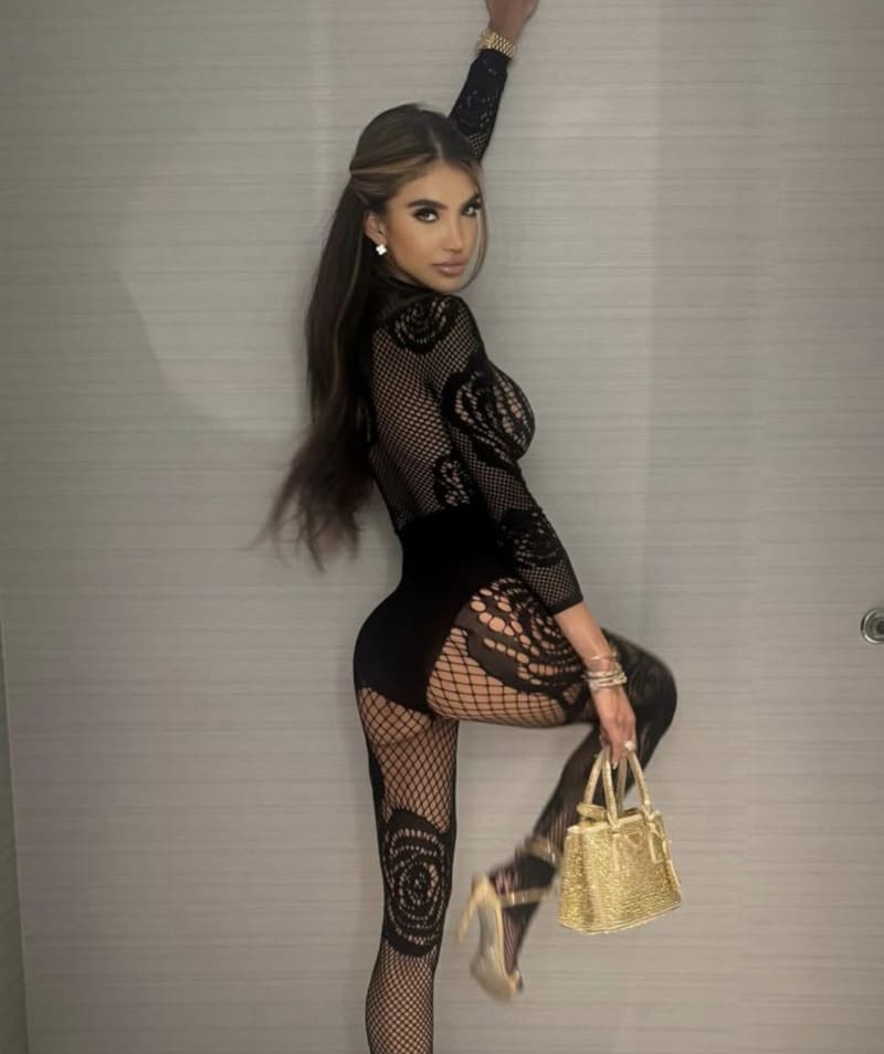 Sexy model in mini outfit