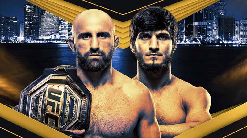 UFC 333 in Abu Dhabi met Alexander Volkanovski tegen Movsar Evloev, de starttijd van de main card en waar je het in Nederland kijkt